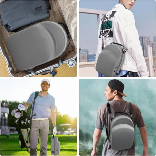 Vista 5 de Hat Travel Case - Funda rígida para gorras de béisbol para viajes y hogar, protege hasta 6 gorras, color gris claro