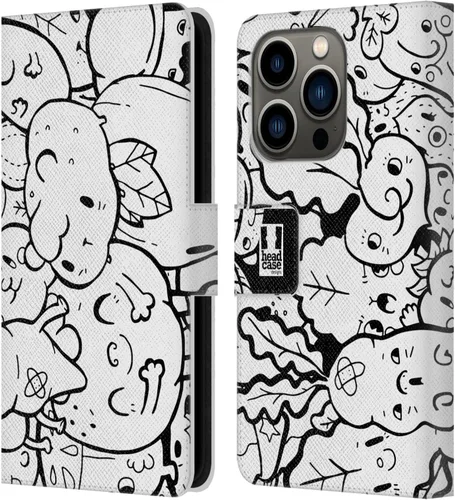 Vista 7 de Head Case Designs Cats Doodle Galore Leather Wallet Case Compatible with Apple iPhone 14 Pro
