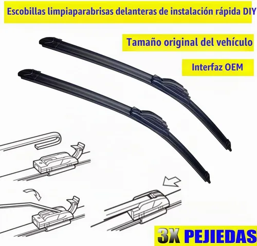 Vista 2 de 3 limpiaparabrisas OEM, limpiaparabrisas de repuesto para Jeep Wrangler 2007-2017