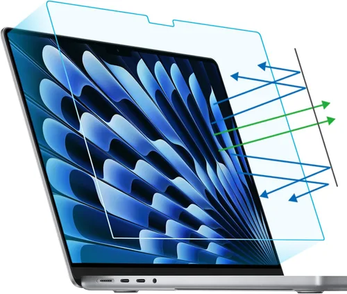 Vista 11 de F FORITO Paquete de 2 protectores de pantalla anti luz azul compatibles con MacBook Pro 2022 de 13 pulgadas con chip M2 y MacBook Air de 13