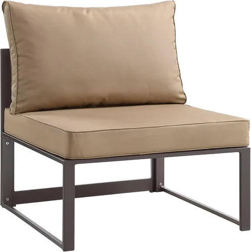 Vista 14 de Modway Fortuna otomana de aluminio para patio al aire libre, color marrón moca