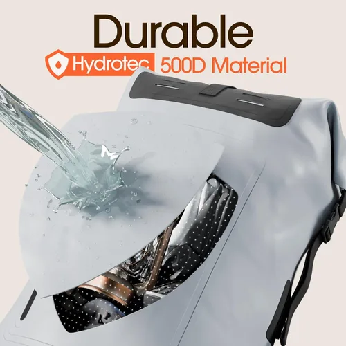 Vista 4 de Earth Pak Mochila impermeable 35L 55L 85L - Cierre enrollable resistente con bolsillo frontal con cremallera de fácil acceso y panel trasero