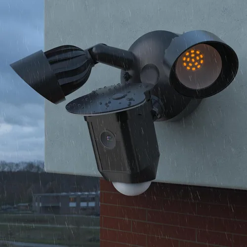 Vista 8 de Cubierta de cámara de sombra de lluvia solar compatible con R-ing Floodlight Cam Wired Plus, para reflector R-ing al aire libre, resistente a