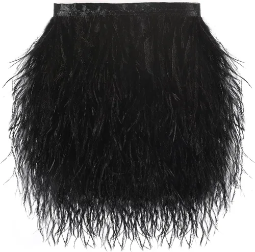 Vista 30 de SOGUGOM Adorno de Plumas de Avestruz Negro - 1.5 Capas 2 Yardas Plumas de 4 Pulgadas Adorno de Cintas con Flecos para Costura, Vestidos, Proyectos