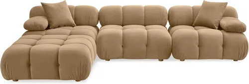 Vista 4 de TOV Furniture Calliope - Seccional modular de 4 piezas (terciopelo, marrón)