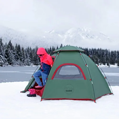 Vista 4 de KAZOO - Tienda de campamento para 2/4 personas, para exterior, impermeable, de fácil instalación, tienda de campaña para sombra para 2/3/4 personas