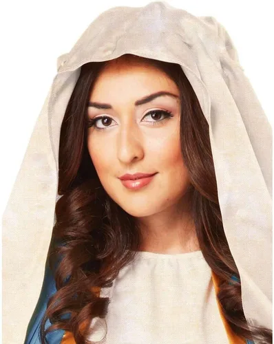 Vista 3 de Disfraz de Virgen María para adultos, Natural, turquesa