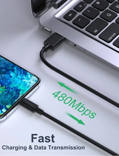 Vista 3 de Cargador tipo C de carga rápida, paquete de 2 cargadores rápidos adaptativos USB C Android para teléfono con 6 pies + 6 pies + cable de carga de 1.5