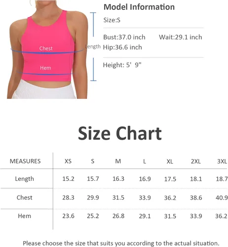 Vista 7 de THE GYM PEOPLE Brasier deportivo sin mangas para mujer, para entrenamiento, correr, yoga, recortado, con relleno extraíble