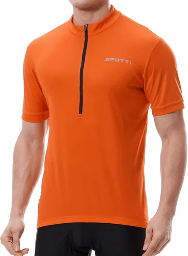 Vista 19 de Spotti Playera de manga corta para ciclismo de hombre con 3 bolsillos traseros, transpirable, secado rápido