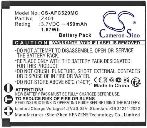 Vista 3 de Batería 450mAh para Realishot DC5200 PN: ZK01