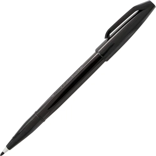 Vista 4 de Pentel Bolígrafo de señal, punta de fibra, tinta negra (S520-A), caja de 12
