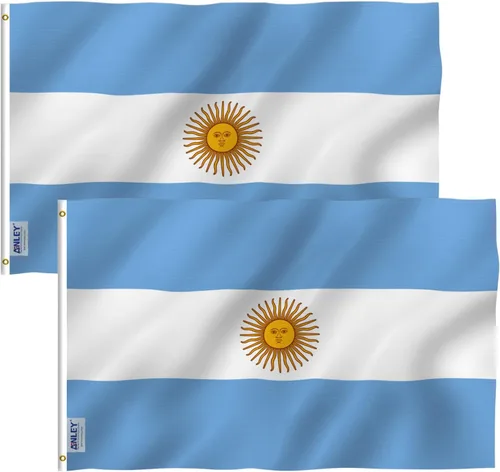 Vista 10 de Anley Fly Breeze - Bandera argentina de 3 x 5 pies, color vivo y a prueba de decoloración, cabecera de lona y doble costura, banderas nacionales