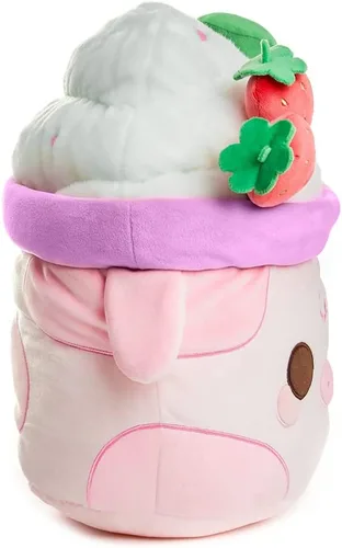 Vista 5 de PlushGoals Strawberry Mooshake - Lindo batido de vaca kawaii, juguete de peluche, 11 pulgadas