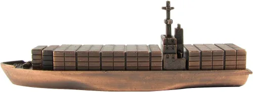 Vista 2 de TREASURE GURUS, LLC Contenedor de metal de bronce Réplica de buque de carga Die Cast Novedad Sacapuntas de juguete