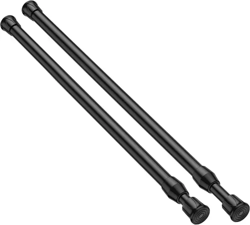 Vista 26 de Pack de 2 cortineros con resorte de tensión de 8 a 12.5 pulgadas, cortineros mini DIY sin necesidad de perforación para ventanas delgadas, armarios