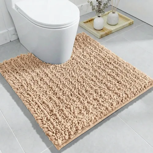 Vista 25 de Disolla Alfombra de baño pequeña, antideslizante, lavable, color beige, 17 x 24 pulgadas, súper absorbente, suave, alfombra de baño de felpilla