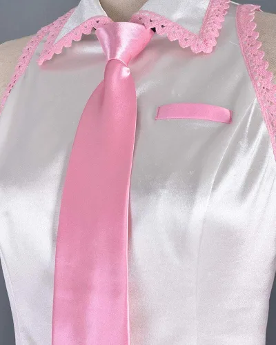 Vista 5 de Haikyuu - Disfraz de cosplay gris y rosa para mujer con horquillas para el cabello