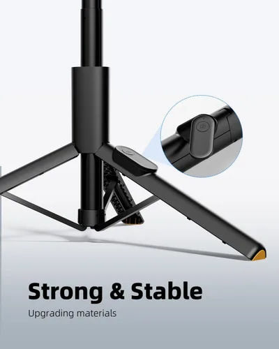 Vista 7 de TODI Trípode para selfie stick de 58 pulgadas, trípode portátil y extensible, soporte todo en uno para iPhone y Android
