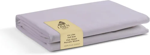 Vista 18 de Sábanas de 100% algodón percal, tamaño individual, 1 sábana encimera, ropa de cama fresca, resistente y transpirable, celeste
