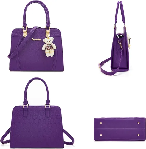 Vista 80 de Bolsos de mano de moda para mujer, bolsa de hombro, asa superior, bolsa de mano, juego de 4 piezas