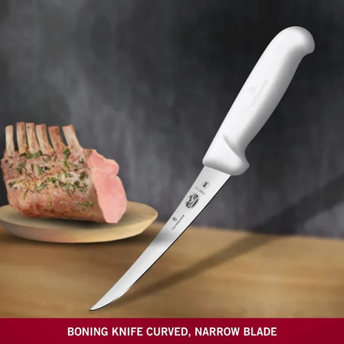 Vista 4 de Victorinox Cutlery - Cuchillo deshuesador de 6 pulgadas con hoja semirrígida curva, mango de fibrox blanco