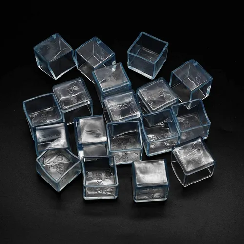 Vista 5 de 16 puntas de goma antideslizantes transparentes cuadradas para patas de silla, protectores de suelo de muebles, fundas para patas de silla, mesa