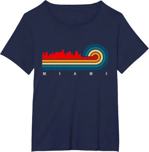 Vista 17 de Camiseta Retro City of Miami Florida, Negro