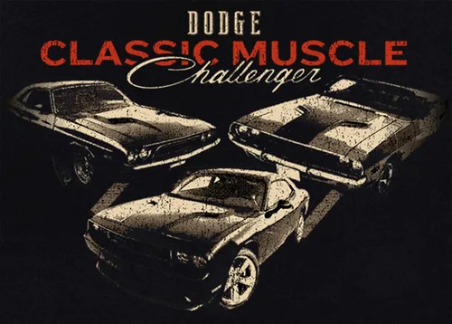 Vista 3 de JH DESIGN GROUP Dodge Challenger - Camiseta clásica de manga corta para hombre