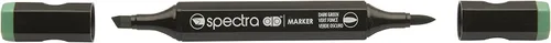 Vista 6 de AD Marker Chartpak Spectra, Tri-Nib y cepillo de doble punta, verde manzana, 1 cada uno (S044AD)