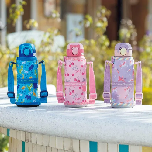 Vista 7 de Zojirushi SM-UA48-PZ - Botella de agua para niños con cordón, para niños, para viajes escolares o escolares, taza de acero inoxidable, lavadora sin