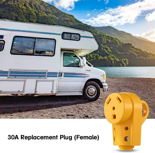 Vista 6 de Kohree Enchufe RV Hembra de 30 Amperios, Receptáculo RV de Repuesto Resistente 125/250V, Enchufe NEMA TT-30R con Mango de Agarre Ergonómico para RV