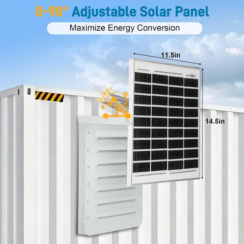 Vista 10 de Kit de ventilación solar mejorado para contenedores de envío, panel solar ajustable de 15 W, diseño de doble ventilador, resistente a la intemperie