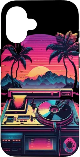 Vista 28 de AV Technician Turntable Audio Sound Record Vinyl Synthwave Case for iPhone 15 Plus