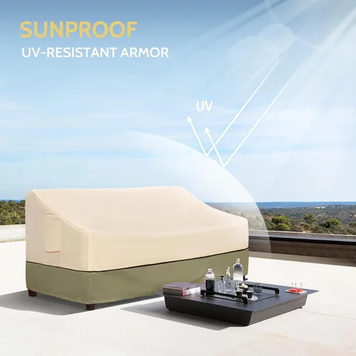 Vista 7 de COSFLY Fundas Impermeables para Sofás de Patio de Muebles de Exterior, Fundas para Sofás de Dos Plazas Exteriores que se Adaptan hasta 54A x 38P x