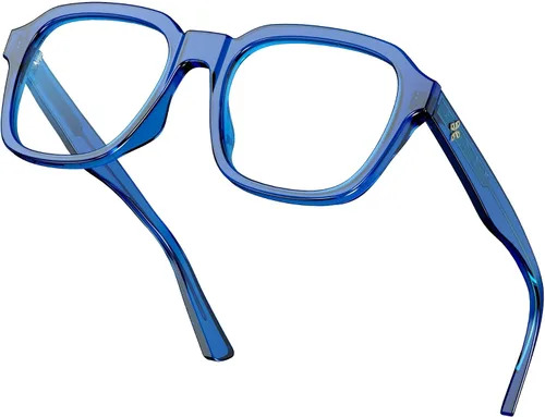 Vista 18 de VISOONE Oversized Cute Chunky Square Computer Glasses for Women Men BENNETT Blocking 99% Harmful Blue Light Anti Glare TR90 Lightweight Clear