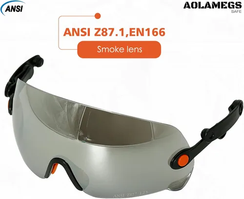 Vista 9 de Anteojos de seguridad ANSI Z87, accesorios de visera de casco duro de construcción OSHA, protector de ojos transparente y tintado integrado