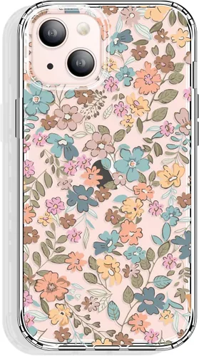 Vista 41 de GYZYA Funda transparente para iPhone 14 y iPhone 13 de 6.1 pulgadas con diseño de patrón, funda protectora delgada de TPU + parachoques a prueba