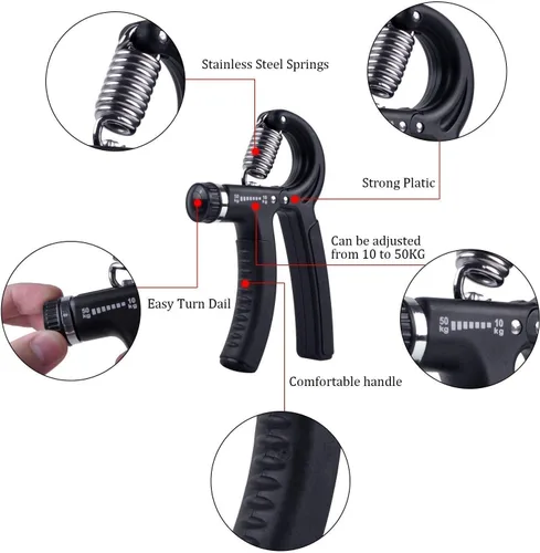 Vista 4 de Luxon Paquete de 2 fortalecedores de agarre de mano de resistencia ajustable de 22 a 110 libras (22.0-110.2 lbs) - Ejercitador de agarre de mano