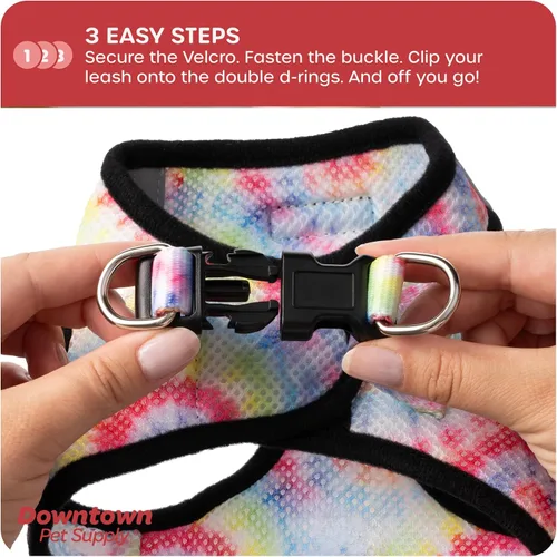 Vista 161 de Downtown Pet Supply Arnés para perro Step-in – Sin tirones, malla acolchada ajustable con ribete reflectante, correa de hebilla segura – Arnés