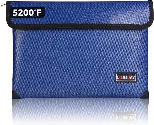 Vista 10 de Bolsa de documentos ignífuga, con aislamiento térmico de 5200 °F, bolsa impermeable ignífuga con cremallera, 8 capas de materiales funcionales