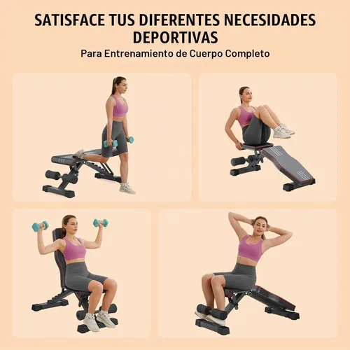 Vista 6 de Juego de banco de pesas multifunción todo en 1, multiposiciones, para levantamiento de pesas, banco de entrenamiento, banco plegable para gimnasio