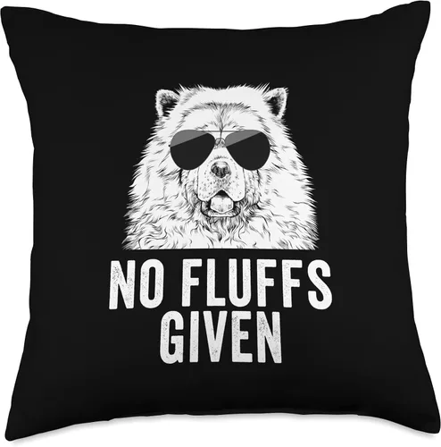 Vista 5 de Chow Chow Zero Fluffs Given Dog Lovers Funny No Fluffs Given Chow Dog Mom Dad - Almohada de 16 x 16 pulgadas, multicolor