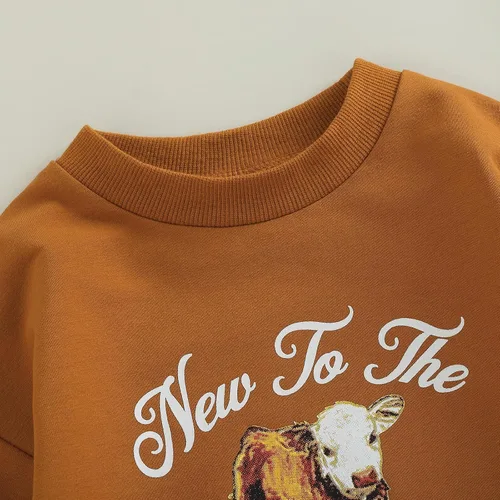 Vista 3 de ZyHwShine Traje de bebé del oeste, para recién nacido, con estampado de vaca, enterizo, suéter, enterizo, ropa de otoño e invierno