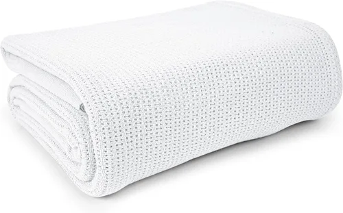 Vista 13 de Linteum Textile - Manta térmica de hospital de 66 x 90 pulgadas, 100 % algodón, transpirable, suave y acogedora, con diseño de célula abierta