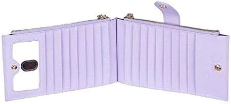 Vista 3 de Travelambo Cartera para mujer con múltiples tarjetas y monedero de cuero para apretar