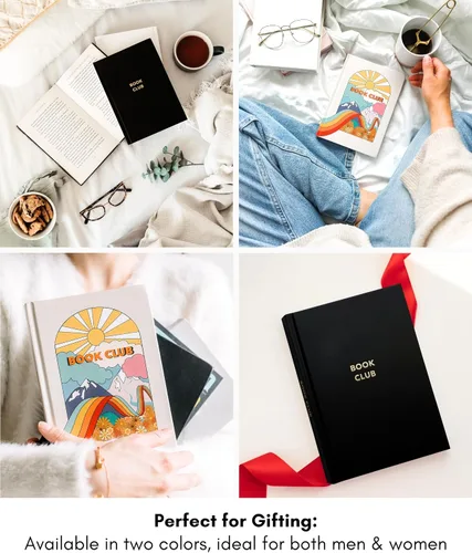 Vista 5 de Diario de libros Lamare para amantes de los libros – Diario de seguimiento de lectura de tapa dura con marcador de cinta, seguimiento, organización