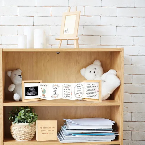 Vista 6 de Blinking Stars Anuncio de tía y tío bebé, anuncio de embarazo, ideas de regalos para tía y tío, sorpresa revelación de embarazo a la familia