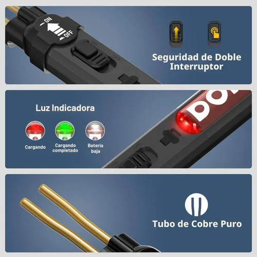 Vista 5 de Kit de Soldador de Plástico Inalámbrico, DOINOW Kit de Soldadura de Plástico Portátil con 300 Grapas de Plástico Caliente, Carga USB-C, Kit