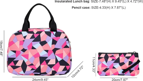 Vista 3 de JiaYou Niña Flor Impreso Primaria Junior High University School Bag Bookbag Mochila, 2# Rosa-3pcs, Viajar